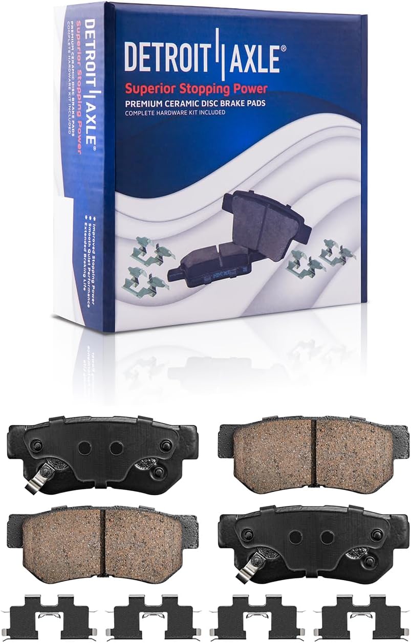 Detroit Axle - Brake Kit for Hyundai 2007-2010 Elantra 10.83' inch Front and 10.32' inch Rear Disc Brake Rotors Ceramic Brakes Pads 2008 2009 Replacement