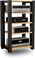 5-Tier Media Stand Audio/Video Component Cabinet CD Player Stand Stereo Equipment Storage Rack with Height Adjustable Wooden Shelf for Home/Office/The(A)