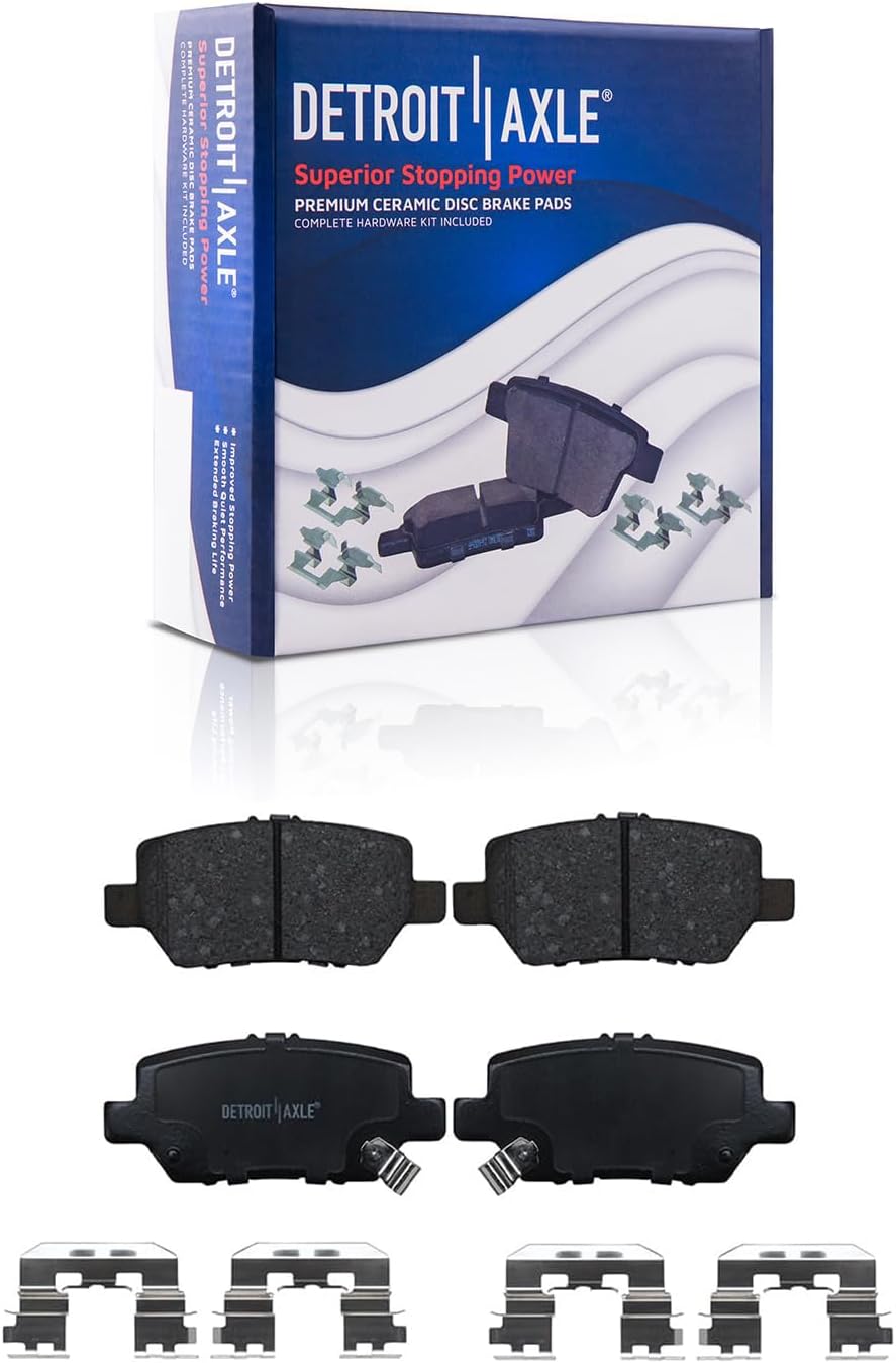 Detroit Axle - Brake Kit for 05-12 RL Disc Brake Rotors 2005 2006 2007 2008 2009 2010 2011 2012 Ceramic Brake Pads Replacement Front and Rear