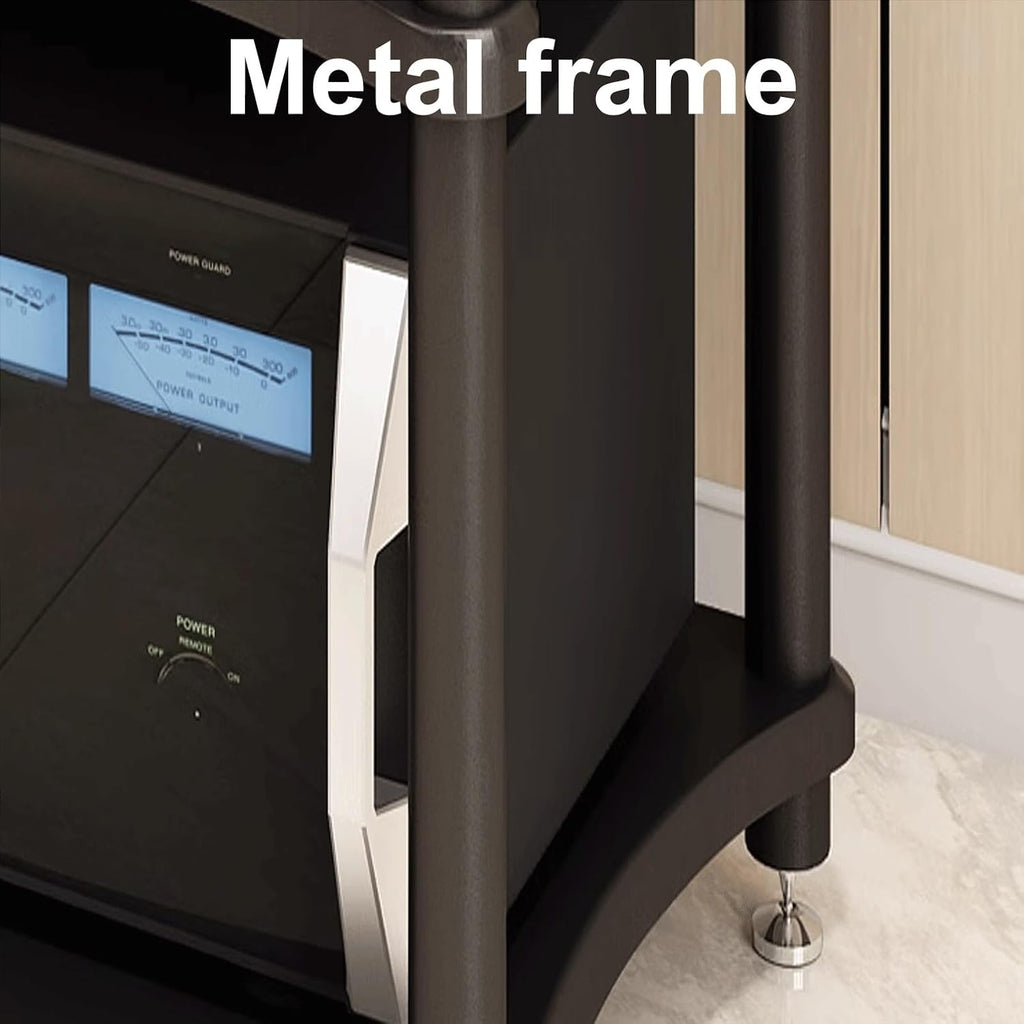 Audio Storage Rack, Heavy Duty AV Media Stand for Audio Equipment, 2 Layer