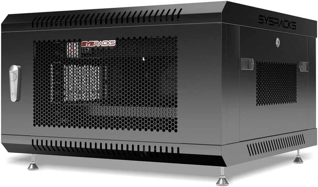 Sysracks 6U Server Rack Cabinet Enclosure | Locking Vented Doors | Network Equipment Rack for Data Centers, IT Rooms, Audio/Video Gear, and Home Offices | for Servers, Routers, Patch Panels