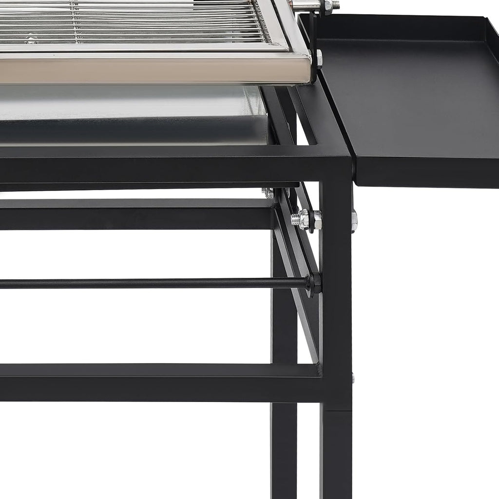 Premium Charcoal Flip Grill with 360° Rotating Basket & Wheels,Portable Outdoor BBQ Grills for Backyard, Patio, Camping,Suitable for 8 People