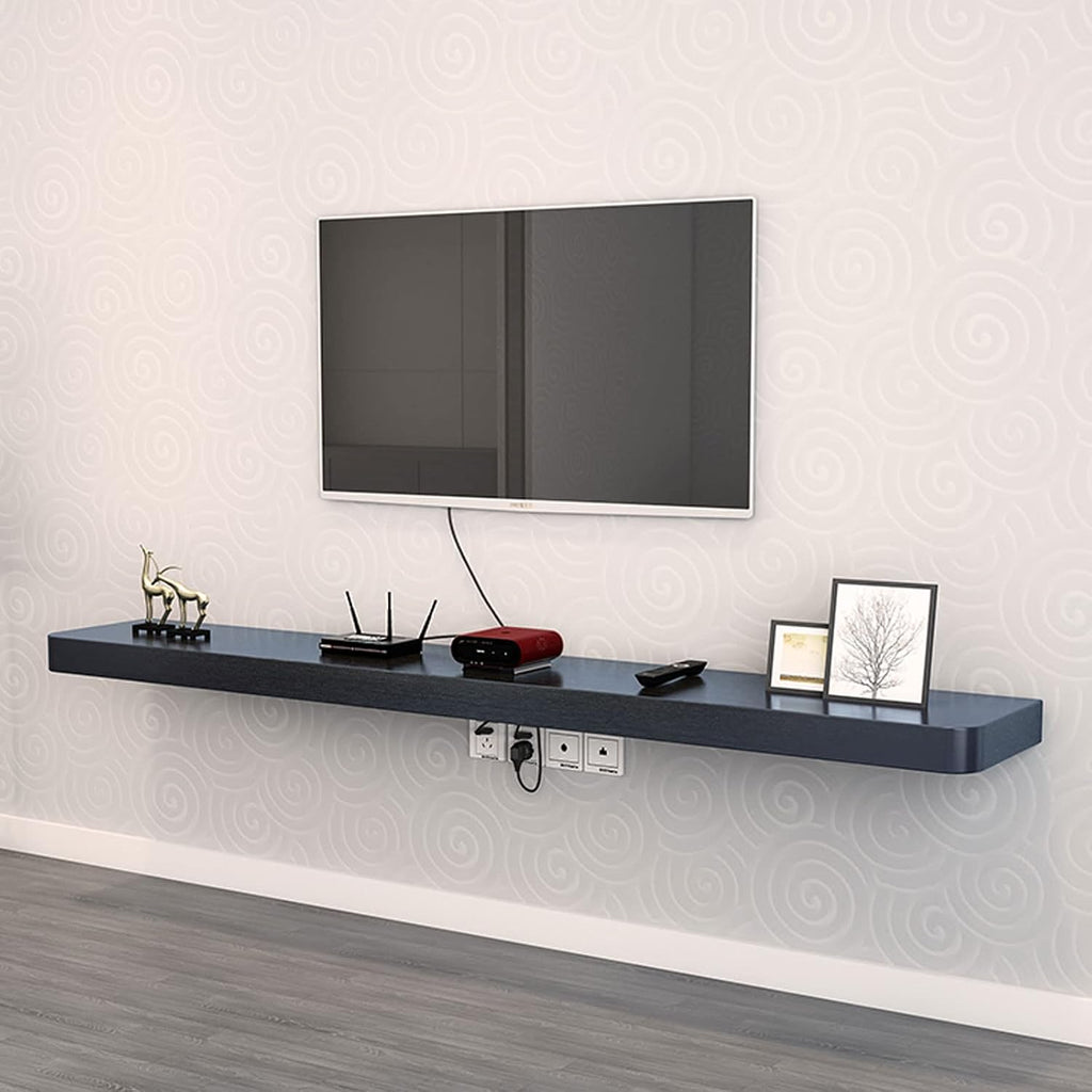 Wall Shelf Wall mounted TV Cabinet Floating Shelf TV Console Audio-visual Equipment Shelves Set-top box WiFi Router CD DVD Media Storage Shelf Book Shelf TV Bracket TV Stands TV Board Black Home Décor