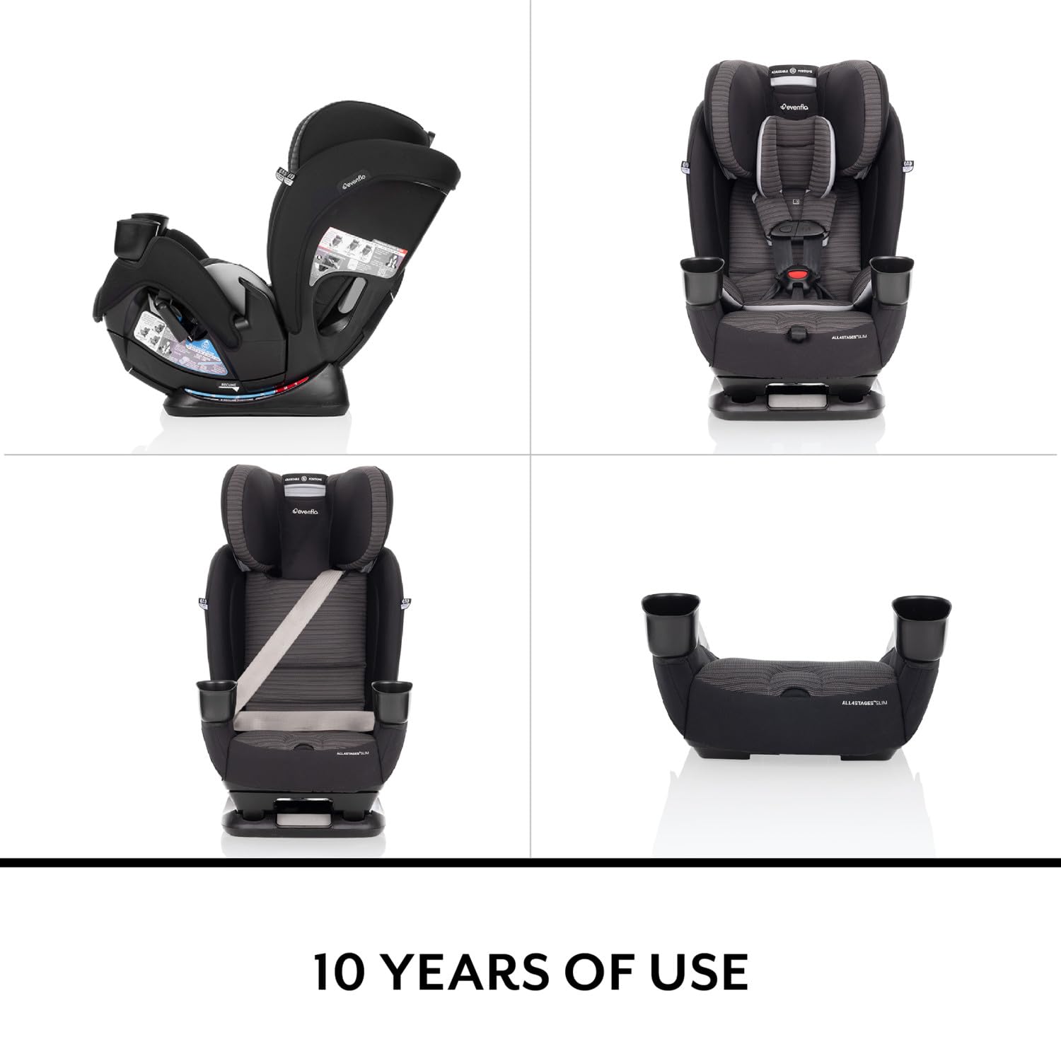 Evenflo All4Stages Slim 4-in-1 Convertible Car Seat (Sanibel Pink)