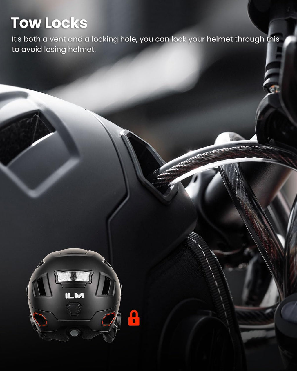 ILM Smart Adult Bike Helmet with Automatic G-Sensor Turn Signal & Brake Warning LED Light Control Road Cycling Helmet E3-12LS