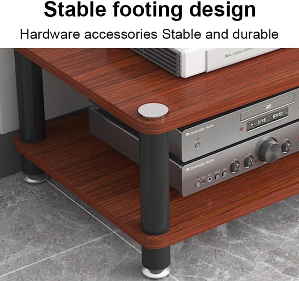 Media Storage Cabinet Rack, Modern Audio-Video Stand, 1/2/3/4-Tier Wood Stereo Cabinet for Organized Media, Ideal for Home Theater and Entertainment Systems