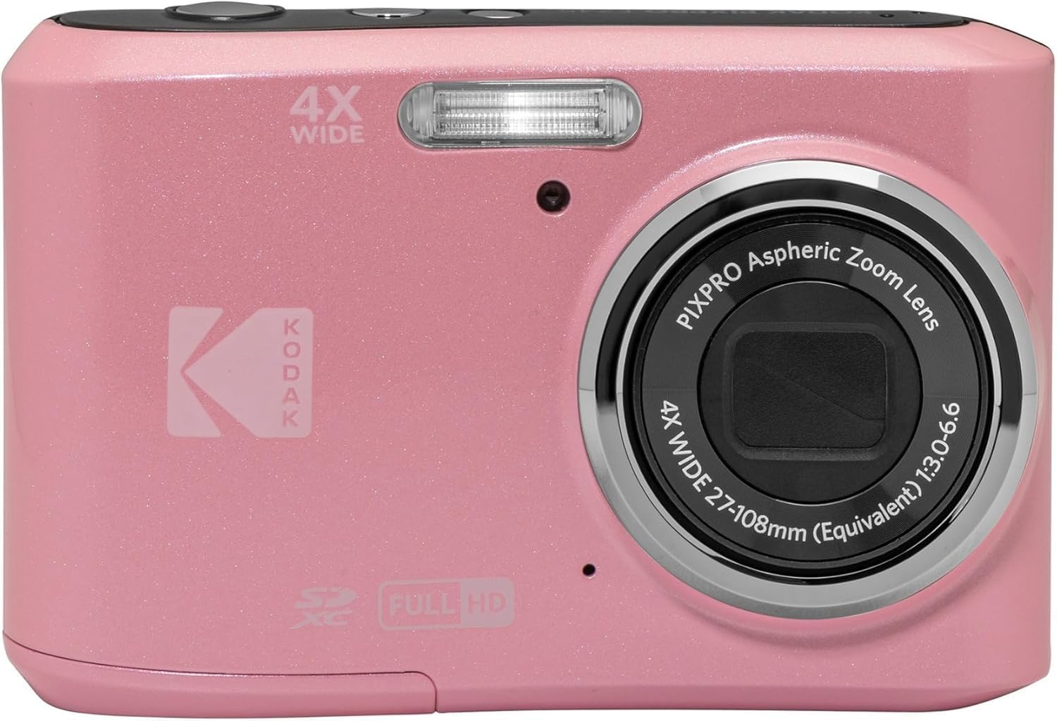 Kodak PIXPRO FZ45 16MP Point and Shoot Digital Camera with 4X Optical Zoom - Compact 27mm Wide Angle Lens for Clear Photos - 2.7 Inch LCD Screen for Families and Travelers - Pink