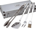 All-Clad Professional Tools with Case Stainless Steel BBQ Tool Set 4 Piece Pots and Pans, Cookware Silver