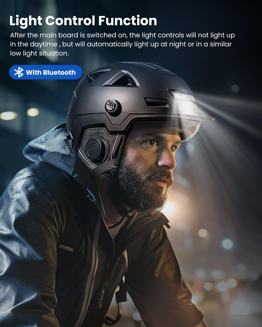 ILM Smart Adult Bike Helmet with Automatic G-Sensor Turn Signal & Brake Warning LED Light Control Road Cycling Helmet E3-12LS