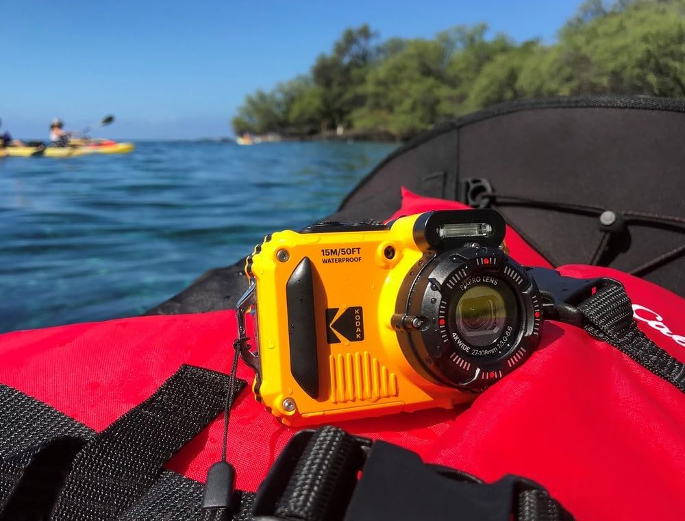 KODAK PIXPRO WPZ2 Waterproof Digital Camera, 16MP with 4X Optical Zoom, Shockproof, Dustproof, 1080p Video, Wi-Fi, Yellow