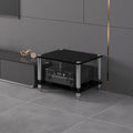 1-4 Tier Audio Rack Stand, Media Console, and Corner Entertainment Center, Corner TV Stand, and Audio Stand, for AV Equipment, Stereo Cabinet, and Gaming Shelves(Black,49x48x40cm)