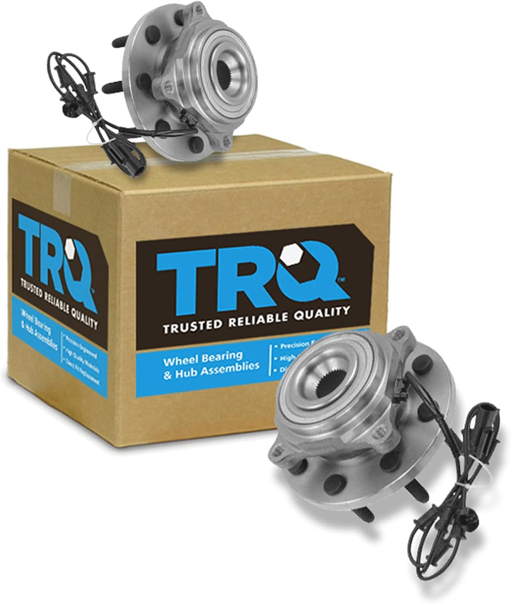 TRQ Front Left and Right Wheel Bearing and Hub Assembly Set 2 Piece Compatible with 2009-2010 Dodge Ram 2500 4WD 2009-2010 Ram 3500 4WD 2011 Ram 2500 4WD 2011 3500 4WD