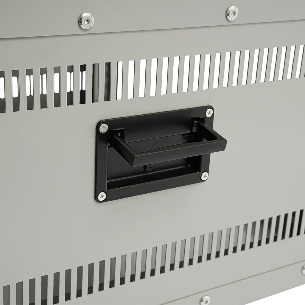 6U AV Rack with Wheels, Metal Studio Cabinet with Cable Ports, 22.4' x 19.8' x 15.1', Portable Home Studio Racks, Floor Standing Server Cabinet for Amplifiers, AV Equipment, Computers