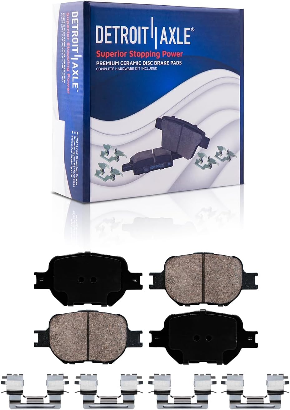 Detroit Axle - Front Rear Brake Kit for 2000 2001 2002 2003 2004 2005 Toyota Celica GTS, Disc Brake Rotors & Ceramic Brakes Pads w/Hardware Replacement
