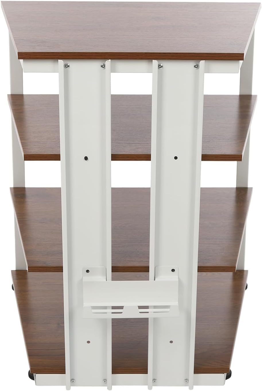 4-Tier AV Media Stand Corner Shelf Wooden Stereo Cabinet Audio Rack Tower for Audiovisual Equipment/DVD Players/CD Changers/Game Consoles