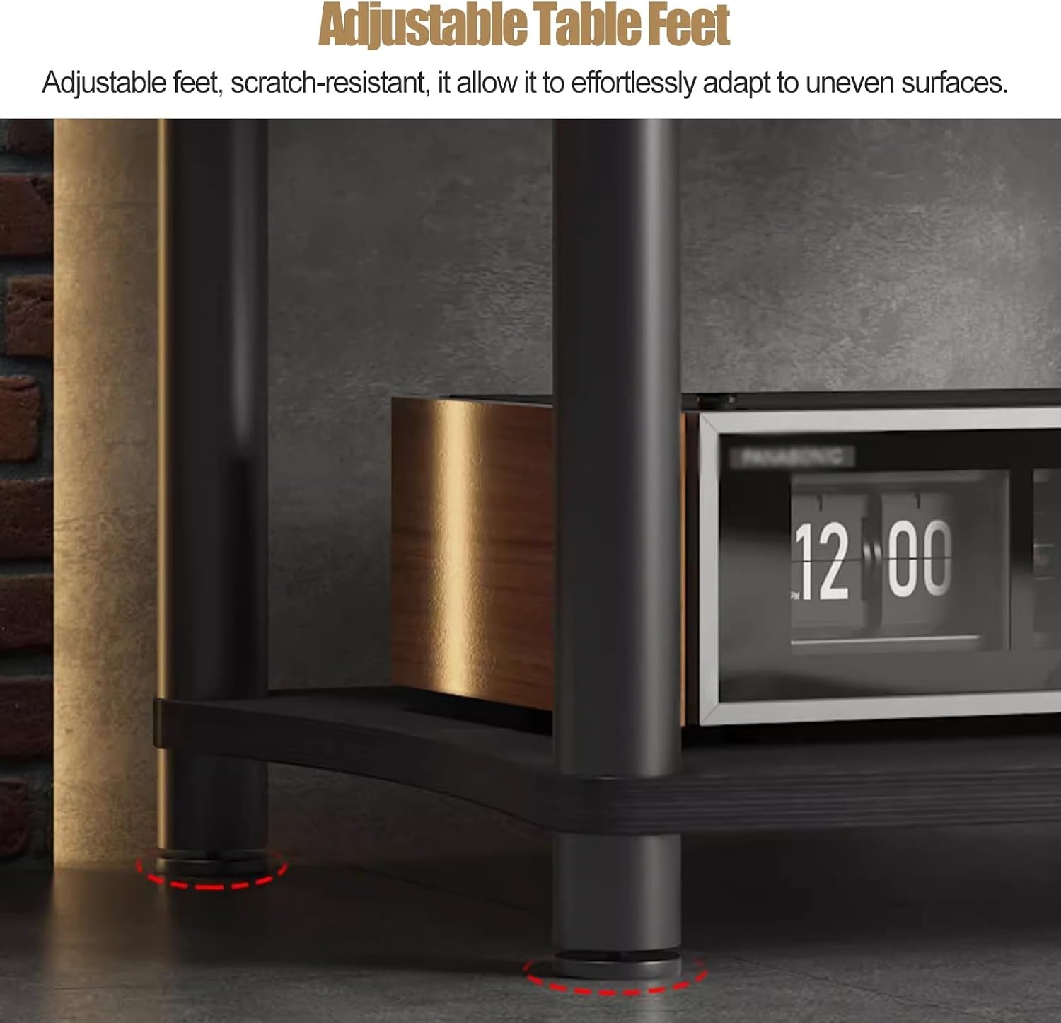 1/2/3/4-tier Audio Rack Av Tower Media Stand Electronics Equipment Shelf, Black Modern Component Cabinet Stereo Racks and Stands, HiFi Rack Audio-Video Shelving, Black-1tier
