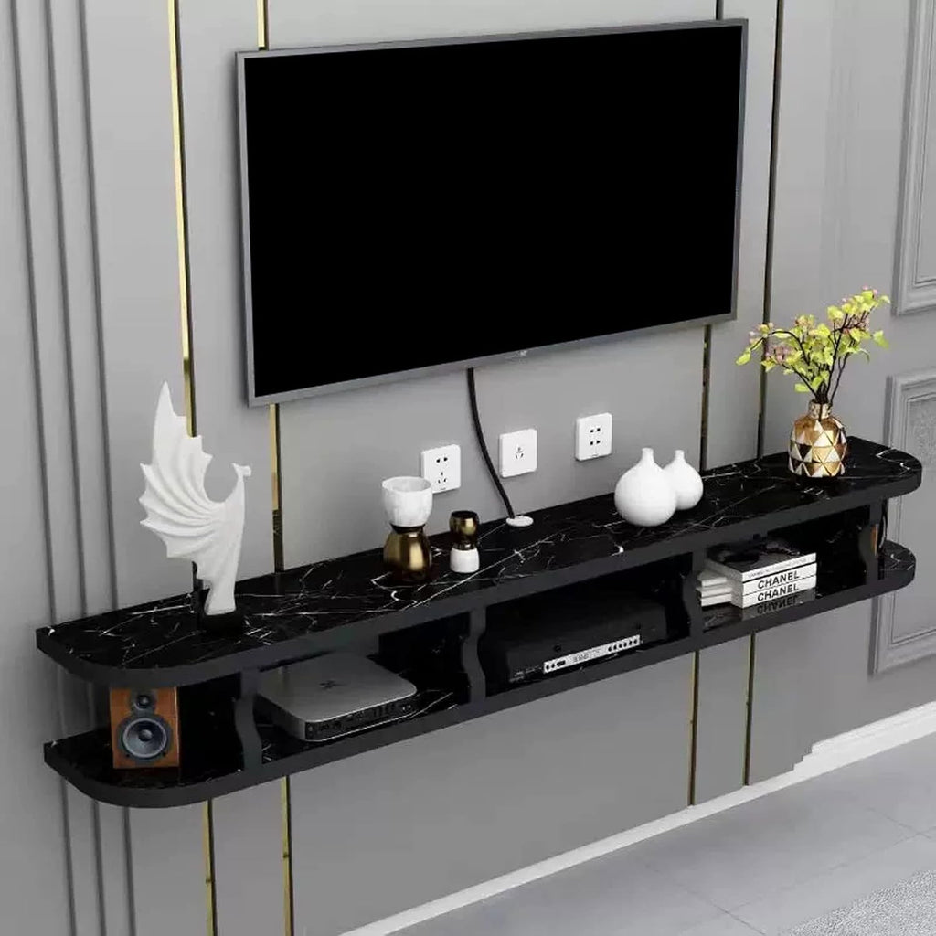 Wall mounted TV Cabinet Decorative Wall Display Floating Shelf Wall Shelf TV Stand TV Media Console Audio-visual Equipment Shelves TV Shelf Wall-Mounted Cable Management Storage Shelf Gaming Shelf
