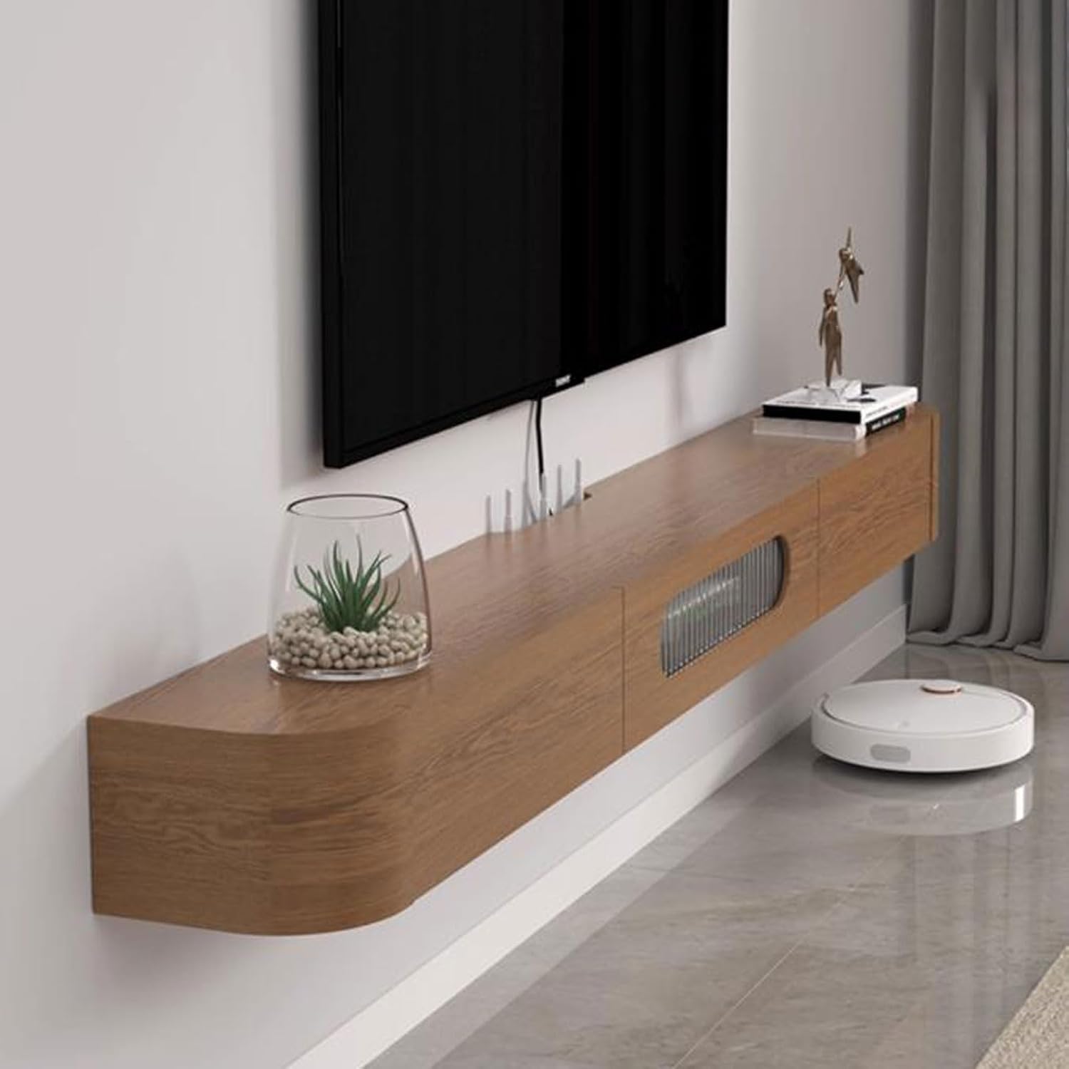 Wall Mounted TV Cabinet Floating TV Shelf Wall Shelf WiFi Router Set top box Toy Storage Shelf Display Shelf TV Board TV Wall Unit Decor Shelf Media TV Console Audio-visual Equipment Shelves 160cm