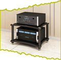 Wood HiFi Racks 24in Stereo Cabinet HiFi Regal Audio Rack Amplifier Rack AV Media Stand Floor-Standing Audio Video Components Cabinet(Black,40cm/15.7in)
