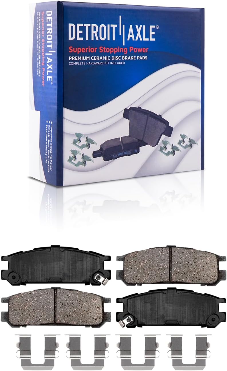 Detroit Axle - Brake Kit for 90-96 Subaru Legacy, Front and Rear Disc Brake Rotors Ceramic Brake Pads 1990 1991 1992 1993 1994 1995 1996 Replacement