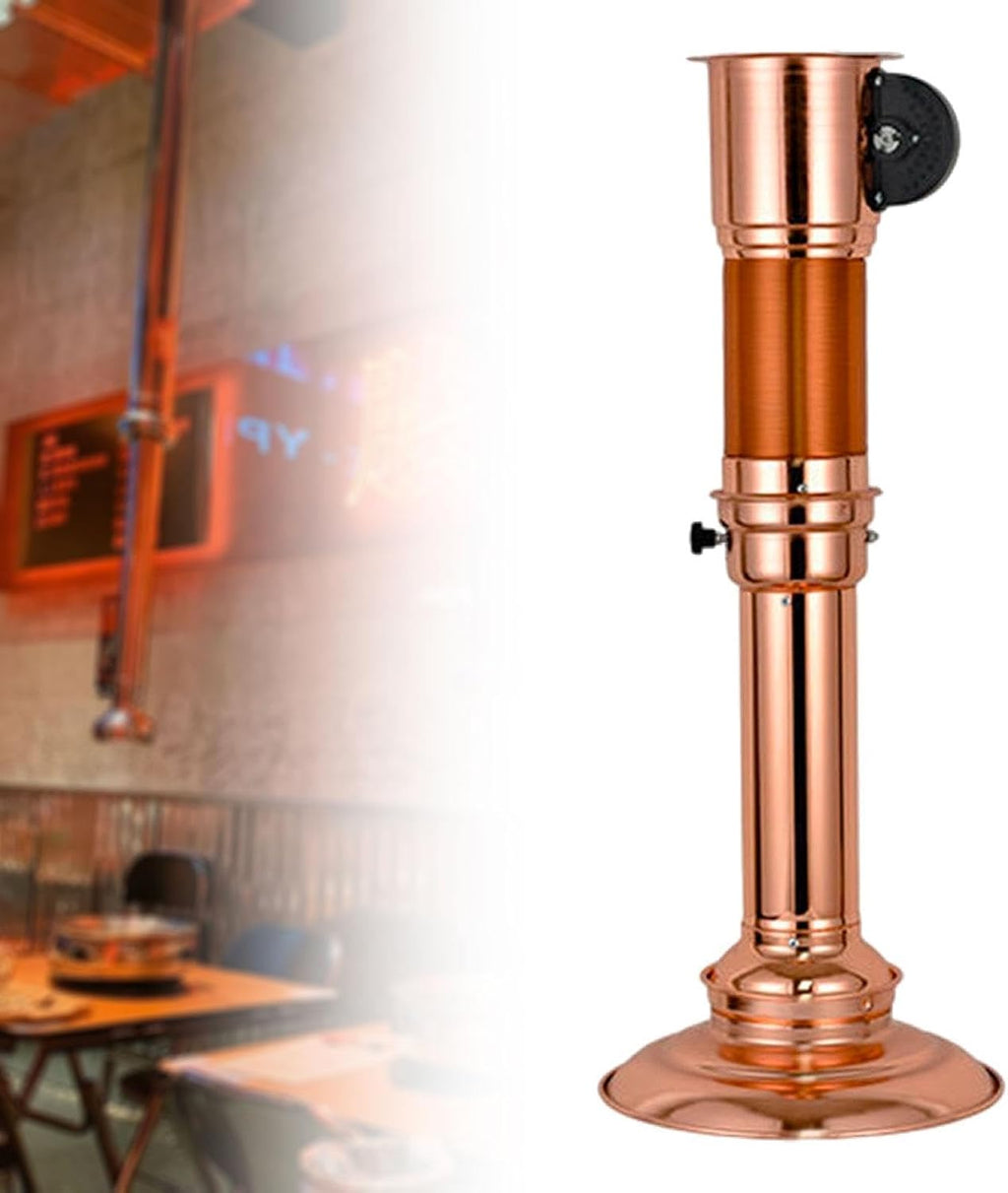 BBQ Exhaust Pipe Stretching Upper Smoke Tube Barbecue Fan Chimney Straight Exhaust Pipe for Commercial, Copper