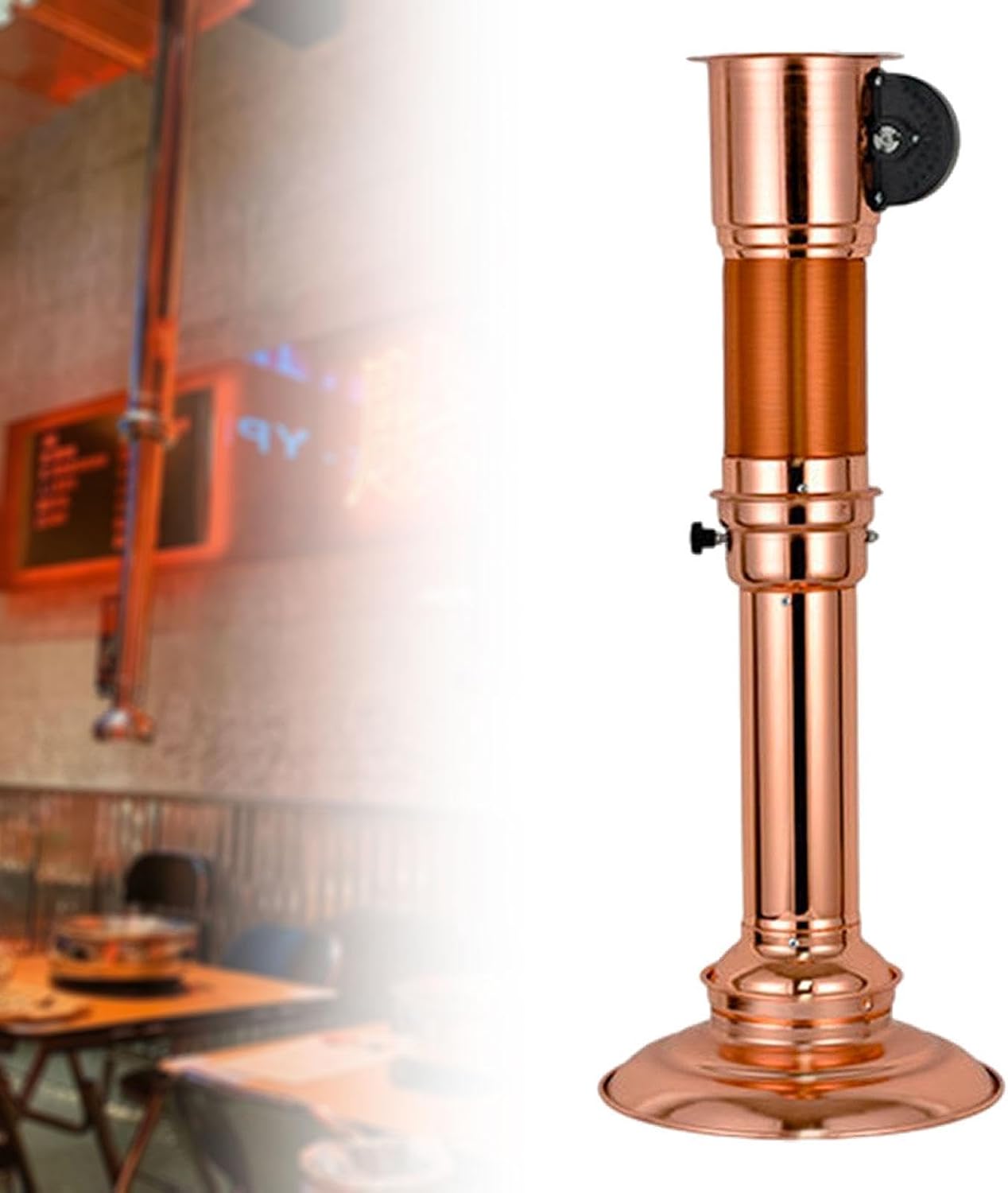 BBQ Exhaust Pipe Stretching Upper Smoke Tube Barbecue Fan Chimney Straight Exhaust Pipe for Commercial, Copper