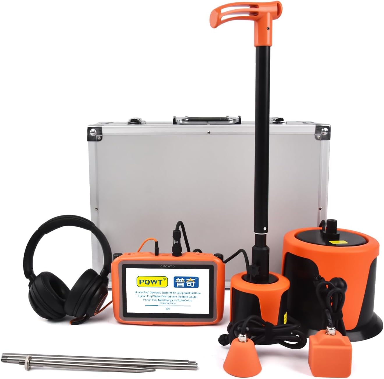 Professional Indoor/ Outdoor Underground Water Leak Detector, 5m Depth Wide Frequency 1 to 10000Hz Water Leak Finder with Headphone Touchscreen Carry Case - L7000