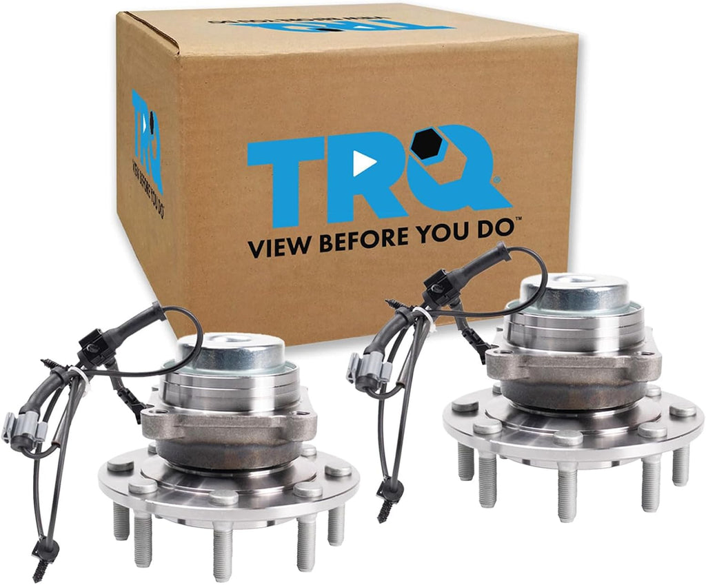 TRQ Front Wheel Bearing and Hub Assembly Set 2 Piece Compatible with 18-21 Chevrolet Express 3500 14040LB GVW 18-19 Express 4500 14040LB GVW 18-21 GMC Savana 3500 14040LB GVW 2019 Savana 4500 14040LB
