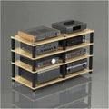 Audio Rack Multi Layer Stereo Rack Audio Equipment Rack Wooden Audio Rack Cabinet AV Cabinet Durable Audio Component Rack Media Rack(Natural,4 Tier)