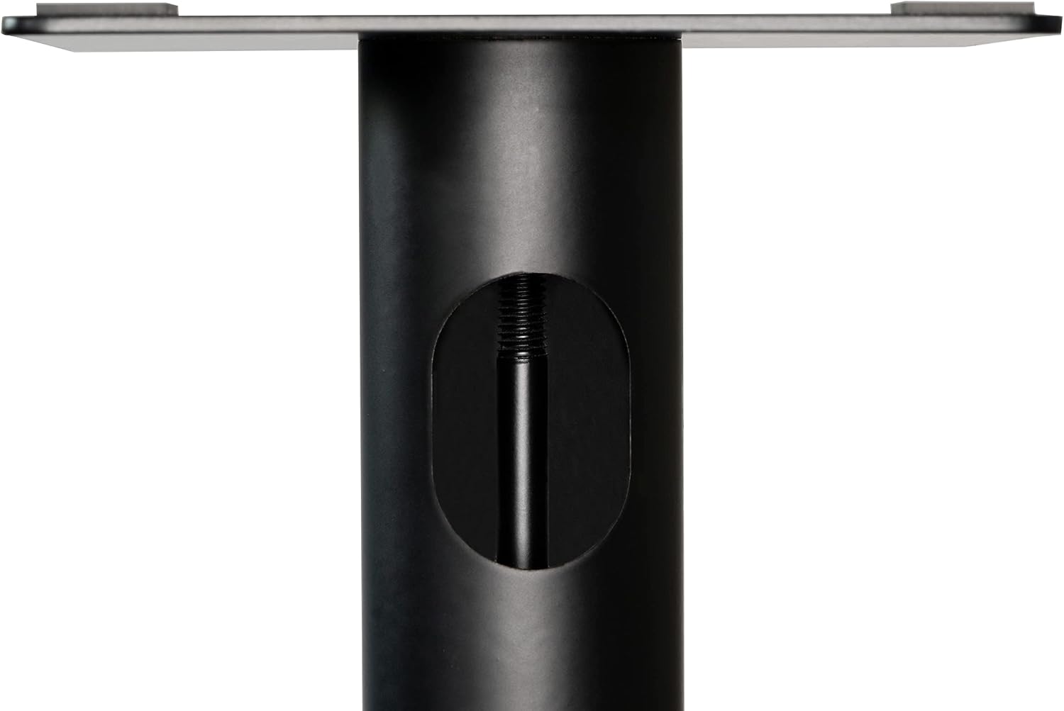 Fluance Floor Speaker Stands for Surround Sound and Bookshelf Speakers with Solid Construction, Adjustable Floor Spikes, Rubber Isolation Feet, Cable Management, Square Base - Matte Black/Pair (SS05S)