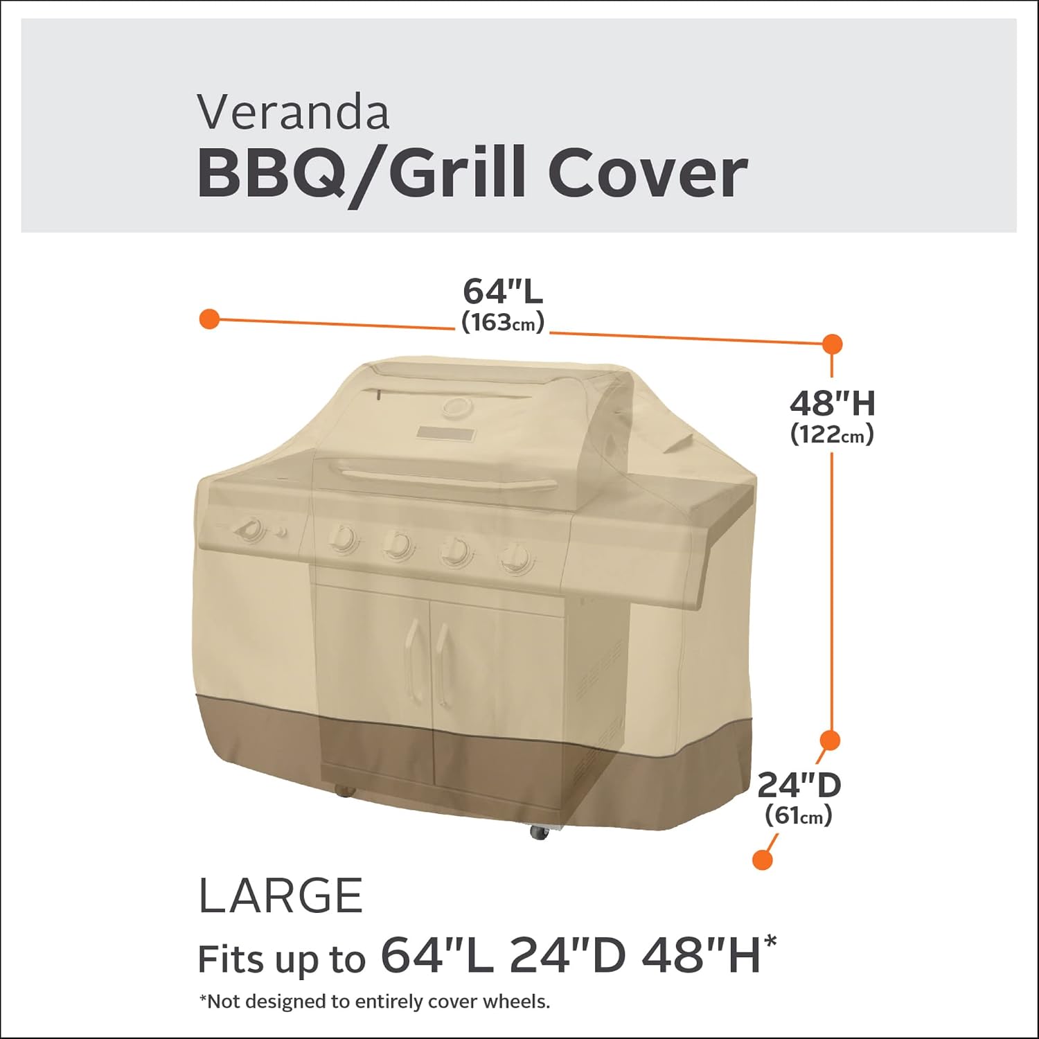 Classic Accessories Veranda Water-Resistant 64 Inch BBQ Grill Cover and 38 Inch Patio Lounge Chair Cover Bundle