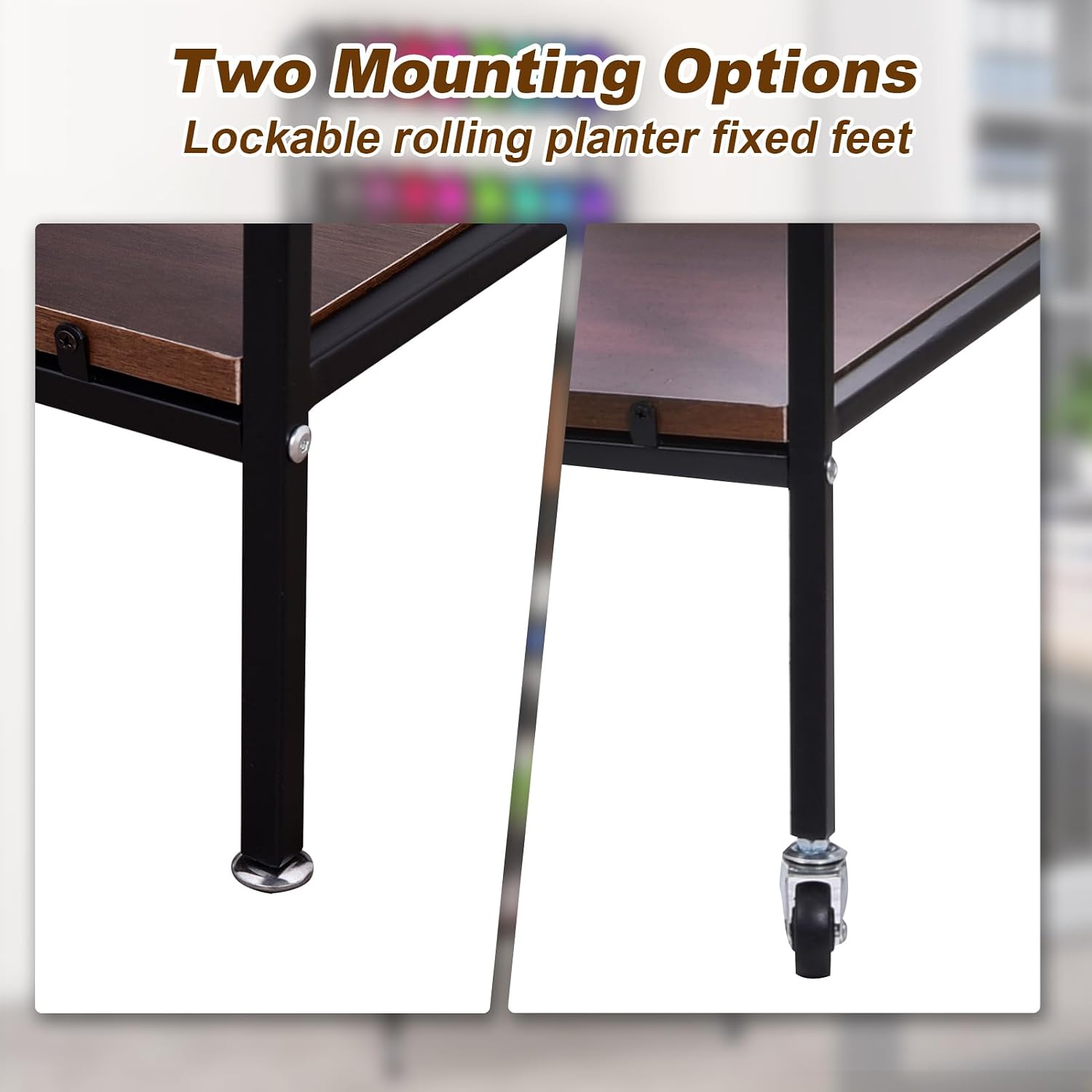 3D Printer Table Stand 2 Layer Rolling 3D Printer Filament Storage Desk Rack Heavy Duty Mobile Table with Feet & Locked Wheels for PL.A ABS PET.G Studio Office Workshop Storage Organization