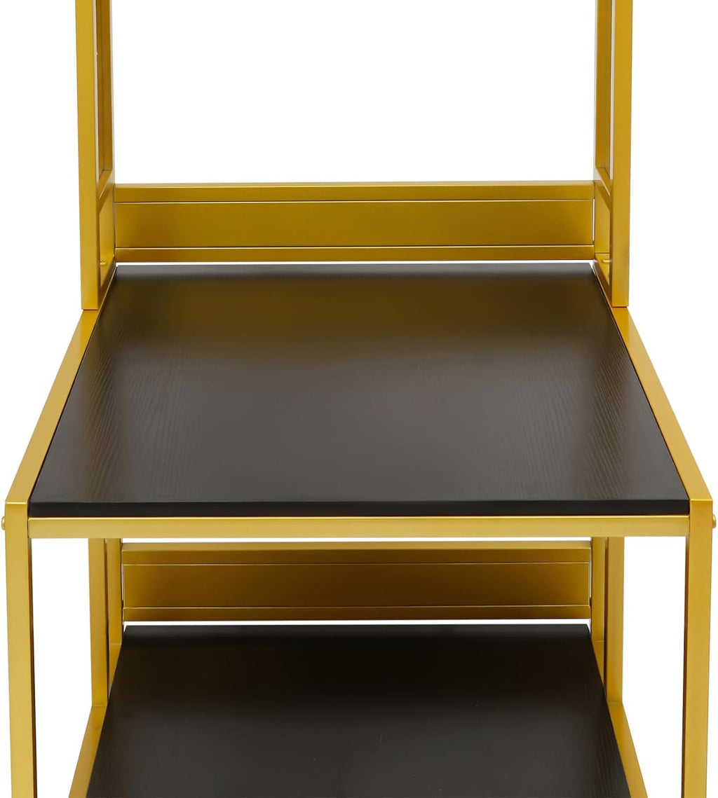 3D Printer Stand with Filaments Storage, 2-Tier 3D Printer Table Cart Desk with Wheels for Workshop Studio Office, 23.6' X 23.6' X 69', 110lbs Capacity (Gold)