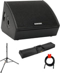Samson RSXM10A - 800W 2-Way Active Stage Monitor (10') Bundle with Auray Speaker Stand Bag 51', Auray SS-47S Speaker Stand, and XLR-XLR Cable