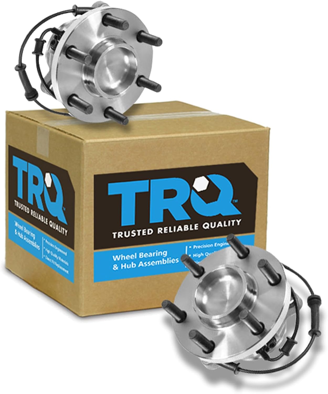 TRQ Front Left and Right Wheel Bearing and Hub Assembly Set 2 Piece Compatible with 2005-2023 Nissan Frontier RWD 2005-2012 Pathfinder RWD 2005-2015 Xterra RWD 2009-2012 Suzuki Equator RWD
