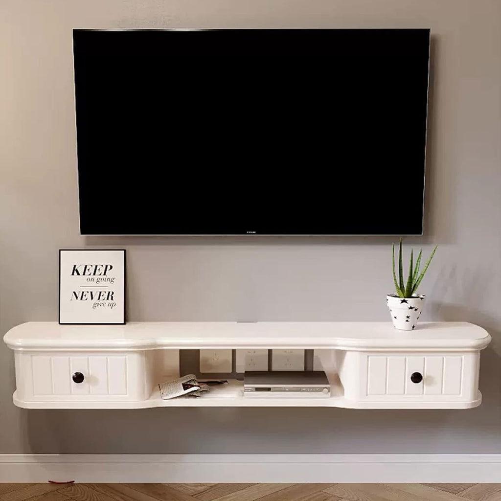 Wall Shelf Wall Mounted TV Cabinet Floating Shelf TV Console Audio-Visual Equipment Shelves Set-top Box WiFi Router CD DVD Media Storage Shelf Bedroom Living Room Office TV Bracket TV Stands
