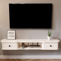 Wall Shelf Wall Mounted TV Cabinet Floating Shelf TV Console Audio-Visual Equipment Shelves Set-top Box WiFi Router CD DVD Media Storage Shelf Bedroom Living Room Office TV Bracket TV Stands