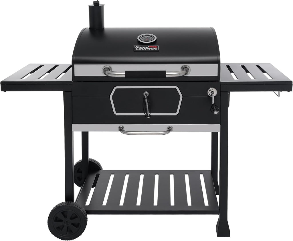 Royal Gourmet CD2030AN 30-Inch Charcoal Grill, Deluxe BBQ Smoker Picnic Camping Patio Backyard Cooking, Black, Large
