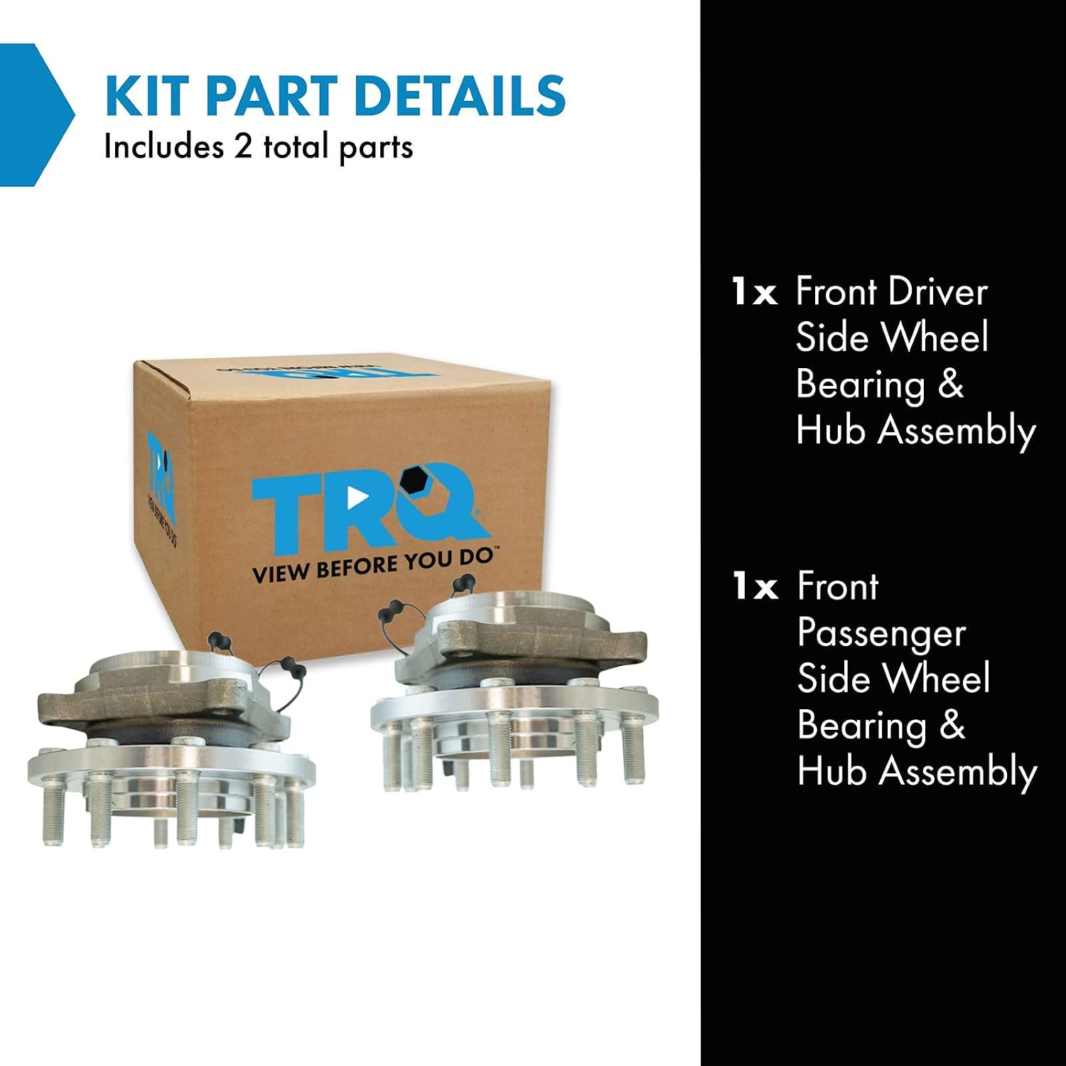 TRQ Front Driver and Passenger Side Wheel Bearing and Hub Assembly Set 2 Piece Compatible with 2008-2010 Dodge Ram 4500 2008-2010 Ram 5500 2011-2018 Ram 4500 2011-2018 5500