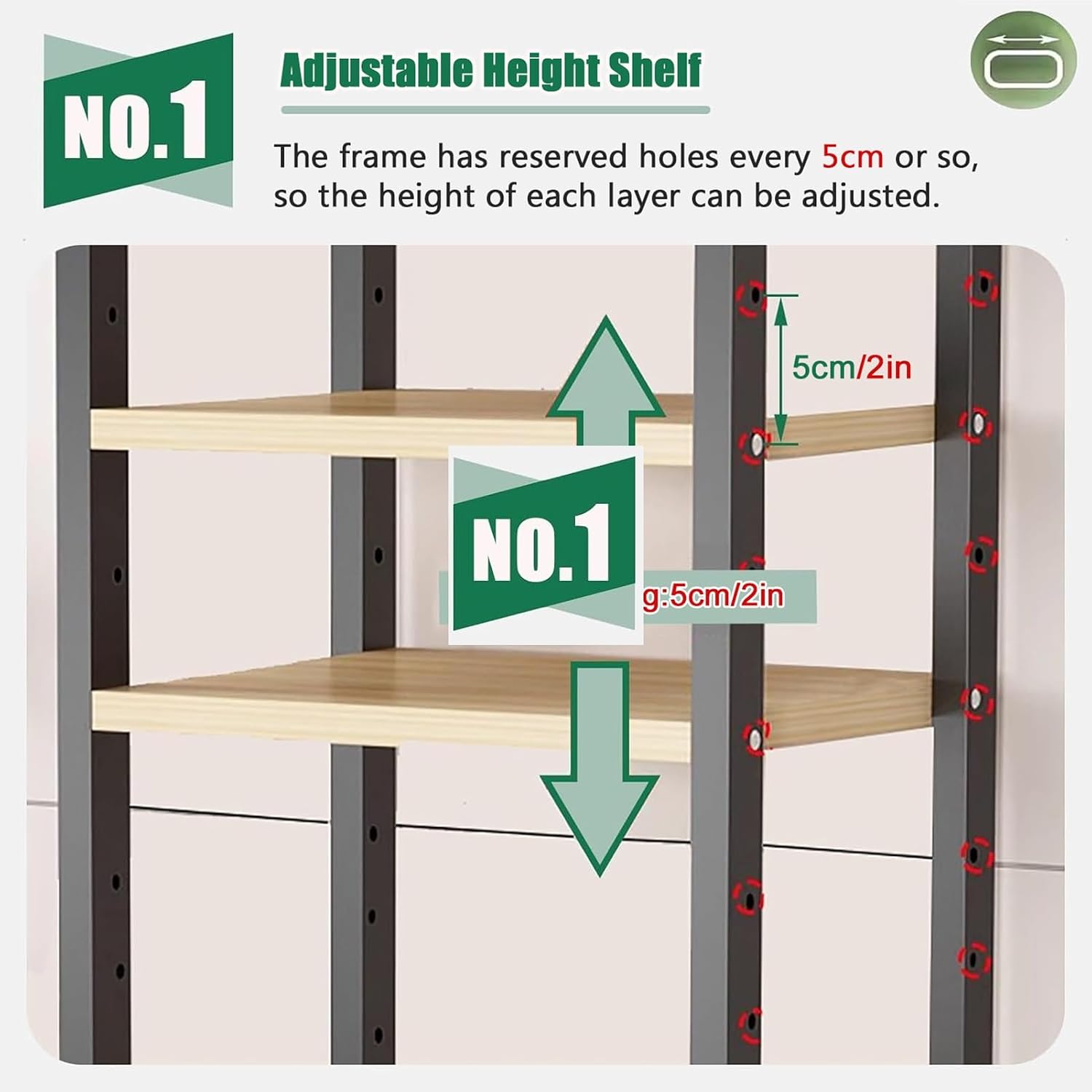 Audio Equipment Rolling Cart 5 6 7 8 Tier Media Storage Shelf for Radio - Stereo - TV Box - Cable Box - WiFi Router - Stereo Cabinet Wood, Multi-Function Open Storage Rack,Black(7 tier -50X40X161CM)