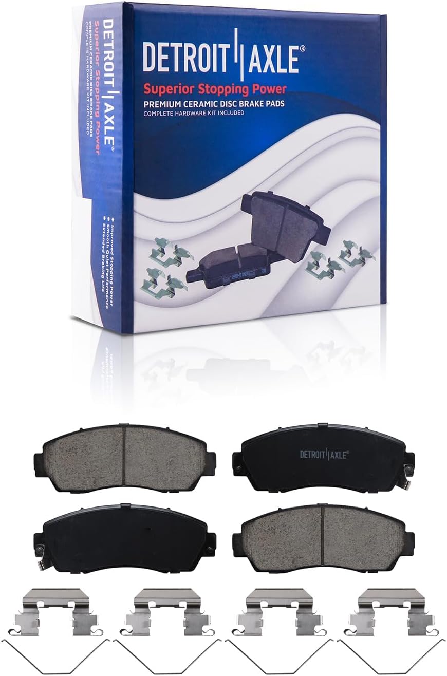 Detroit Axle - Brake Kit for 2012-2016 Honda CR-V, Disc Brake Rotors Ceramic Brakes Pads Front and Rear 2013 2014 2015 Replacement