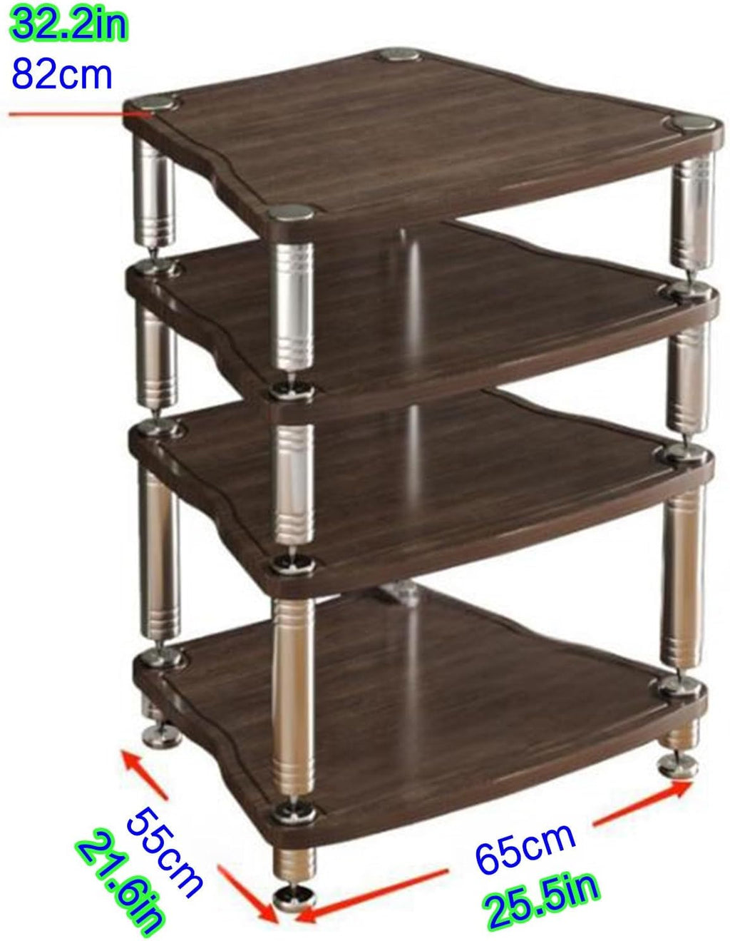 Modern AV Cabinet Audio Rack, Media Storage Stand for TV & Stereo, Stylish Black Audio Tower - 65x55x82cm, Perfect for Home Theater & Entertainment Systems