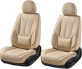 Coverado Seat Covers, Car Seat Covers Front Seats, Beige Car Seat Cover, Car Seat Protector Waterproof, Car Seat Cushion Nappa Leather, Seat Covers Carseat Cover Universal Fit for Most Cars
