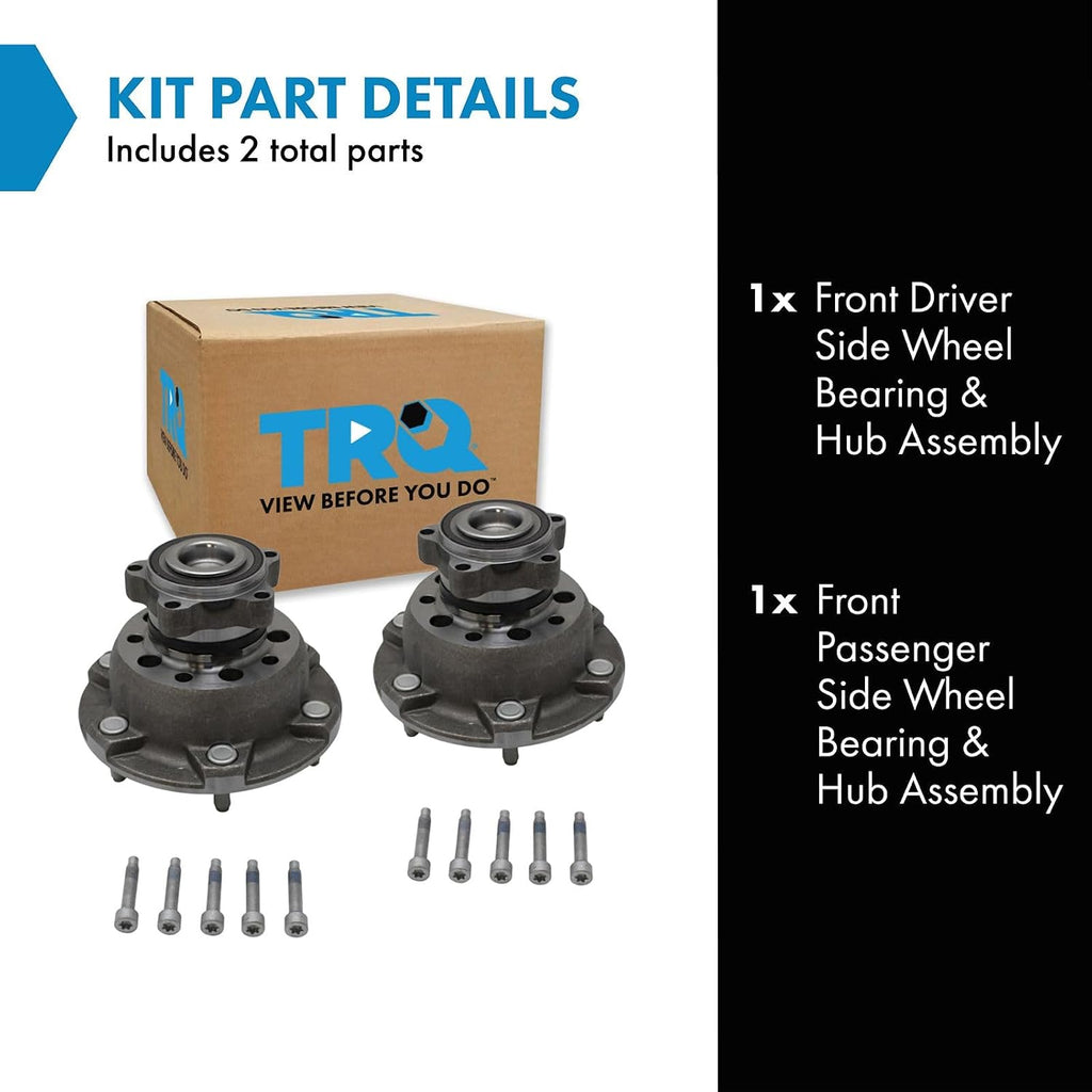 TRQ 2 Piece Front Wheel Bearing & Hub Assembly Set with ABS Sensor Compatible with 2015 Ford Transit-250 2015-2017 Transit-350 2015-2018 Transit-350 HD