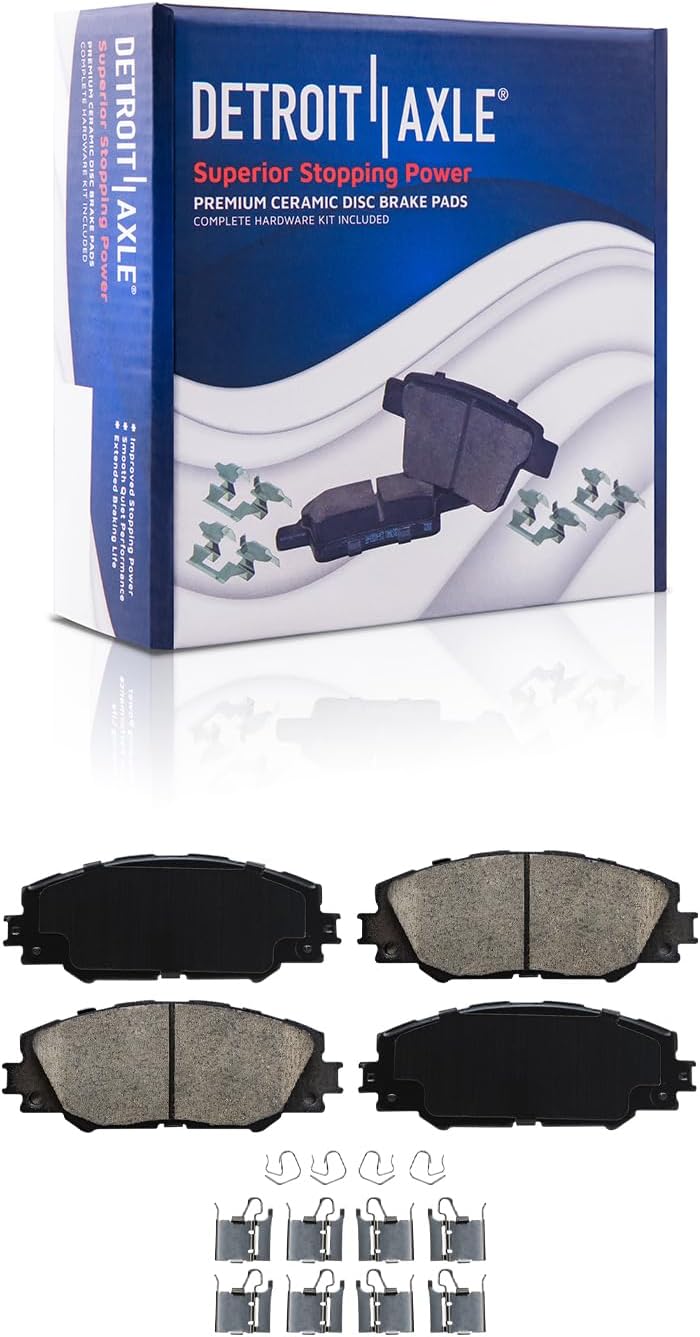 Detroit Axle - Brake Kit for 2011-2016 Scion tC 11.65' inch Front & 10.98' inch Rear Disc Brake Rotors Ceramic Brakes Pads 2012 2013 2014 2015 Replacement