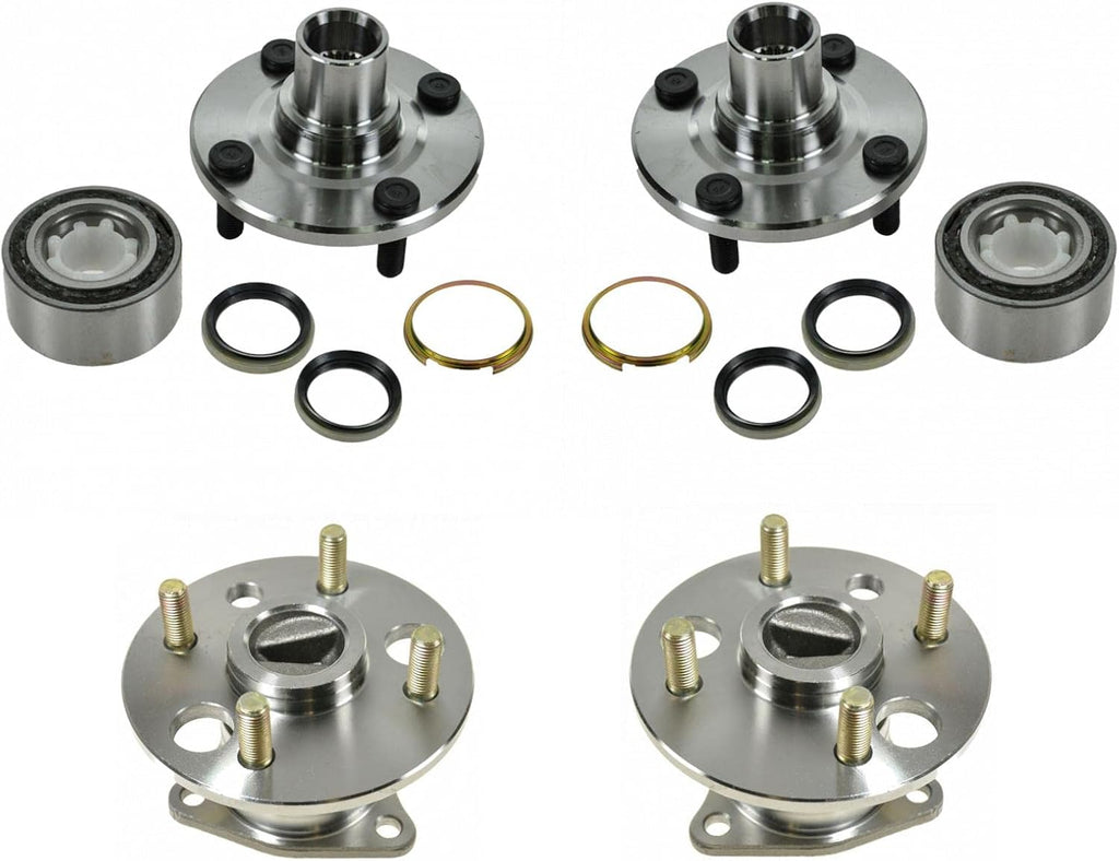 TRQ 2 Piece Wheel Bearing & Hub Assembly Set Compatible with 1998-2002 Chevrolet Prizm 1993-1997 Geo 1993-2002 Toyota Corolla