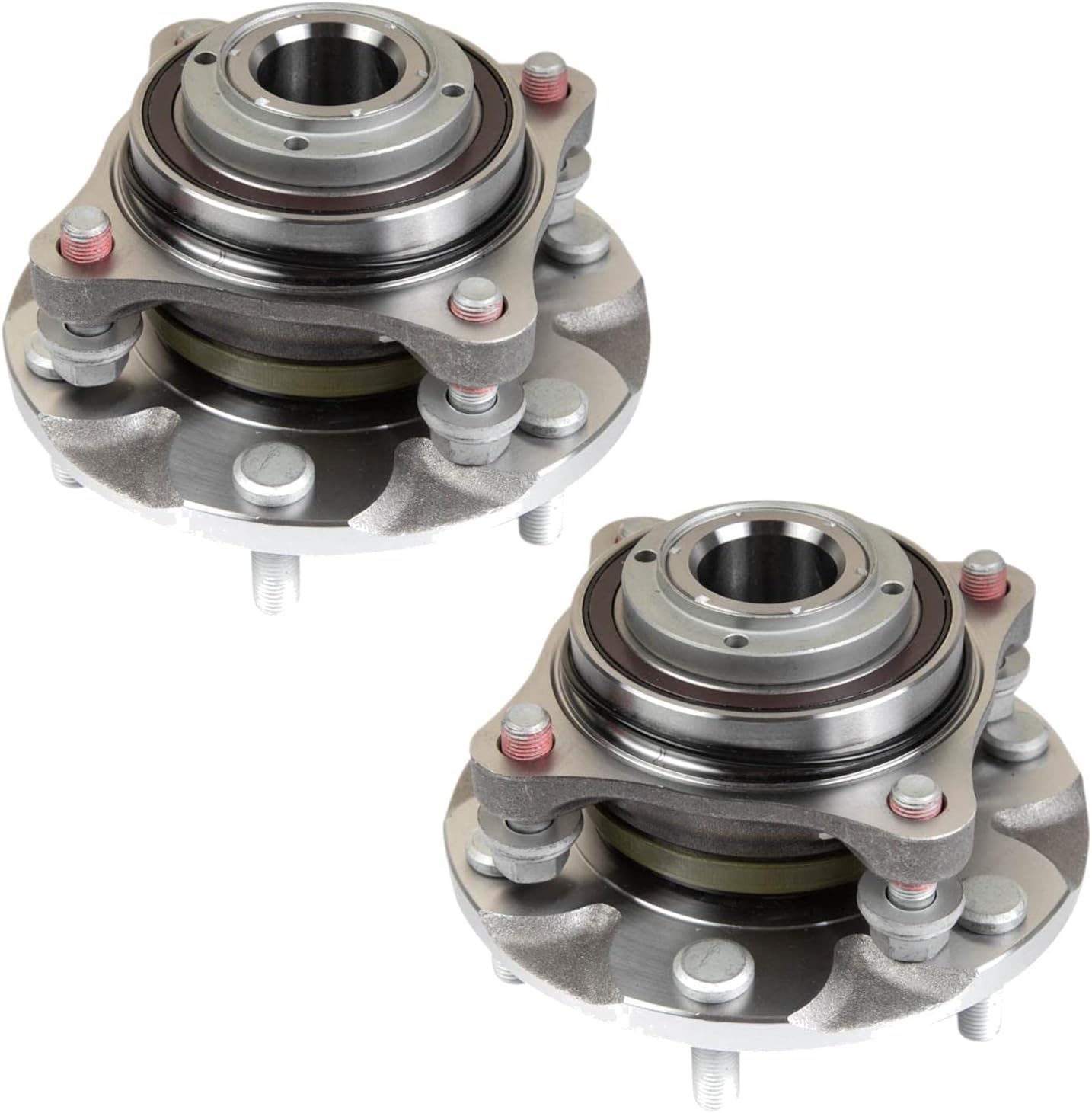 TRQ Front Left and Right Wheel Bearing and Hub Assembly 2 Piece Set for REAR WHEEL DRIVE MODELS ONLY Compatible with 05-15 Pre Runner 2WD 03-23 Toyota 4Runner 2WD 07-14 FJ Cruiser 2WD 16-23 Tacoma 2WD