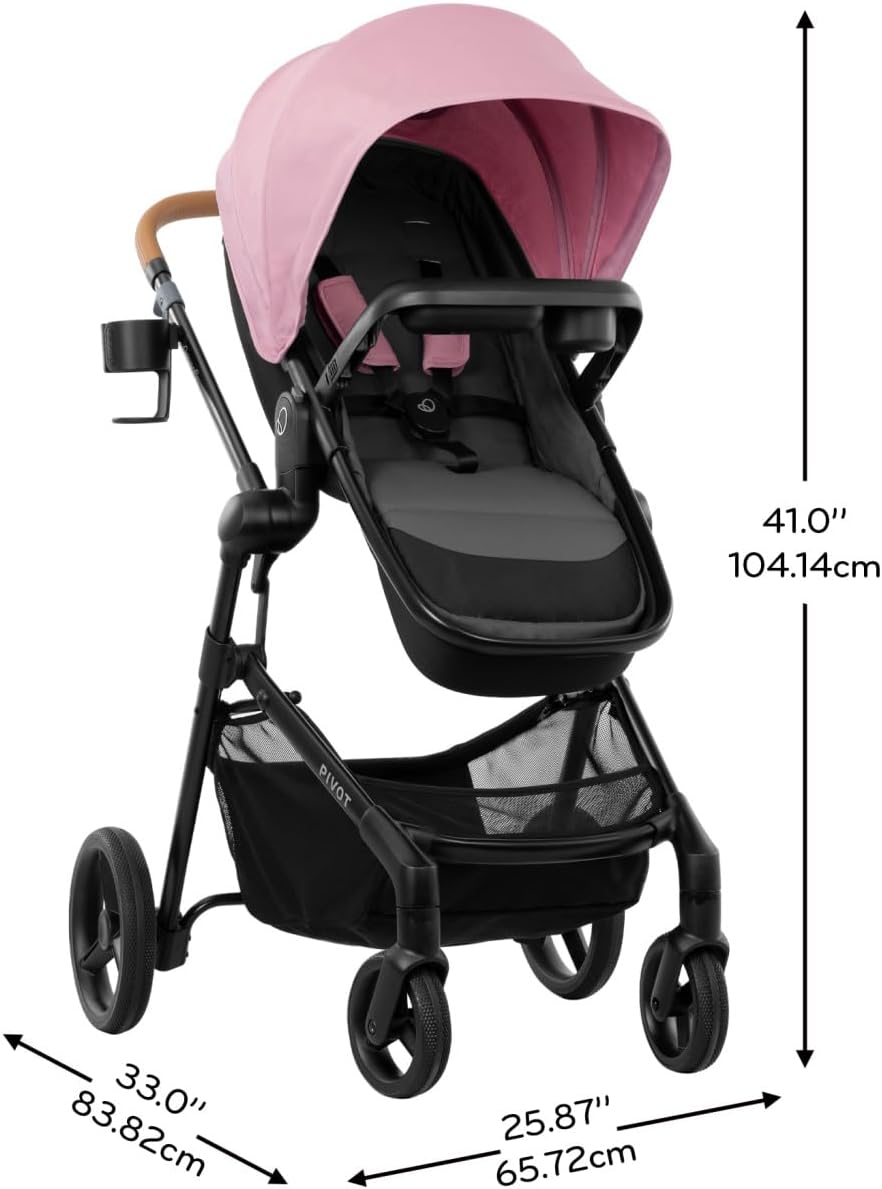Evenflo Pivot NXT Travel System with LiteMax NXT Infant Car Seat (Lilas Pink)