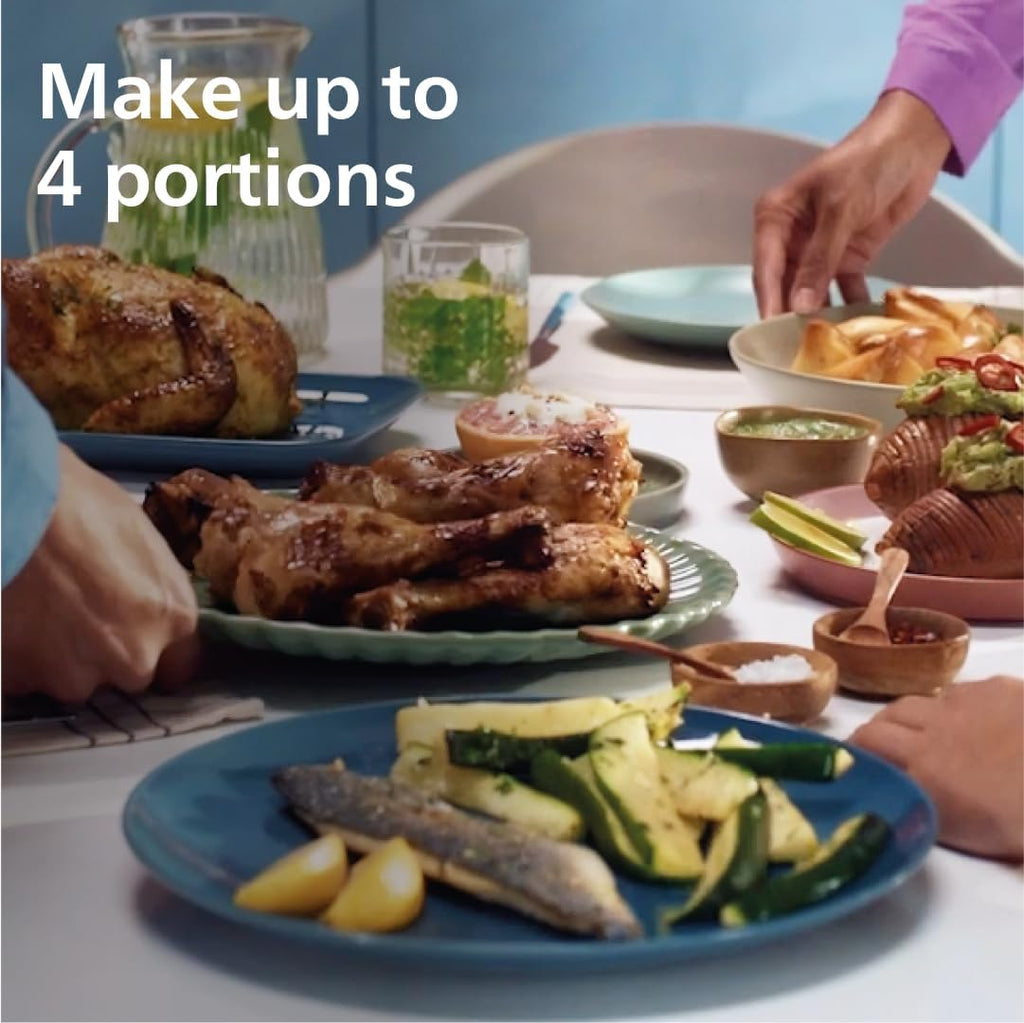 Philips Dual Basket Air Fryer 3000 Series — 8-in-1 functions, 9.5 Quarts Airfryer, 2 Drawers, Auto-sync Cooking Time, 90% Less Fat, Rapid Air Technology, HomeID App, Dishwasher Safe, Black (NA351/00)