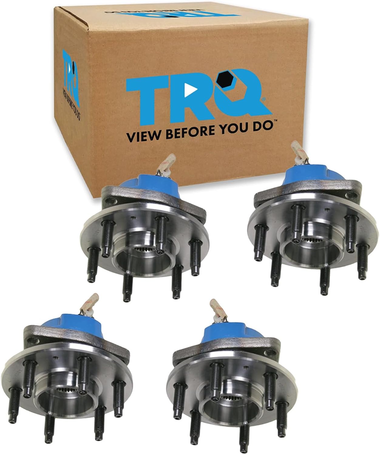 TRQ 2 Piece Wheel Bearing & Hub Assembly Set AWD with ABS Sensor Compatible with 2004-2009 Cadillac SRX